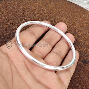 Handmade Chunky Sterling Silver Bangle: Heavy Design, Gift for All