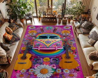 Boho Hippie Van Rug: サイケデリックな 70 年代の装飾
