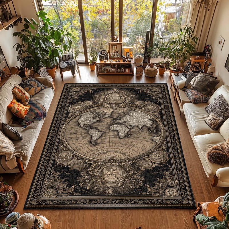 World Map Rug - Etsy