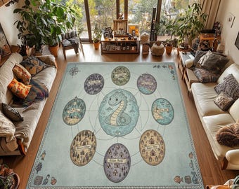 Fantasiekaarttapijt voor kinderen: grillig monsteravontuurspeelkleed