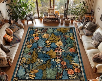Tapete de área de floresta botânica: decoração de folhas de outono em Dark Cottagecore