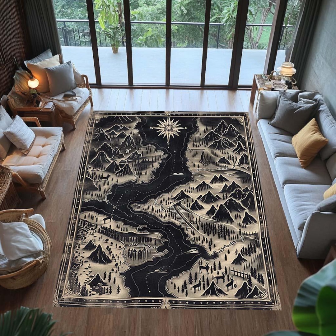 Magical Forest Rug Vintage Fantasy Map Rug: Whimsical Forest Adventure Decor - Etsy
