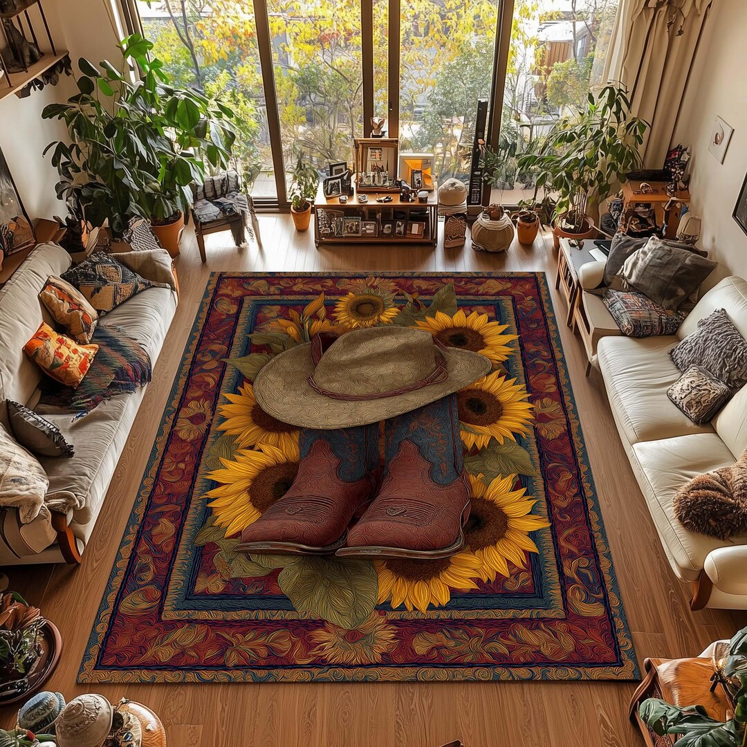 Cowboy Rug Wild West Rug Western Rug Cowgirl Rug Aesthetic Rug Design ...