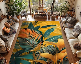 Colorful Garden Patio Rug: Washable Non-Slip Outdoor Decor