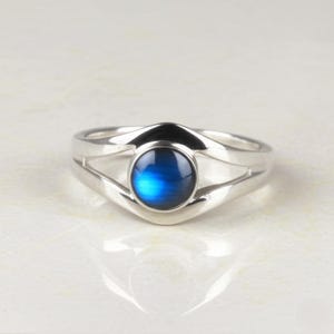 Unique Labradorite Sterling Silver Ring, Blue Labradorite Ring, Promise Ring, Anniversary Gift for Him & Her, Wedding Ring