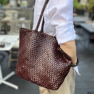 Vintage Braided Leather Bag - Etsy