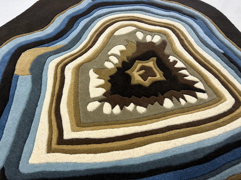 School Geode Rug Geode Inspired Tufted Rug: Modern Abstract Accent Carpet - Etsy