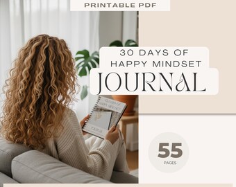Self Care Journal & Planner | Mindset Workbook | Gratitude and Reflection Printable PDF