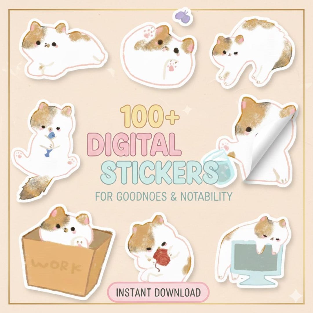 100+ Cute Digital Stickers Pack, Kawaii Planner Stickers for Goodnotes ...