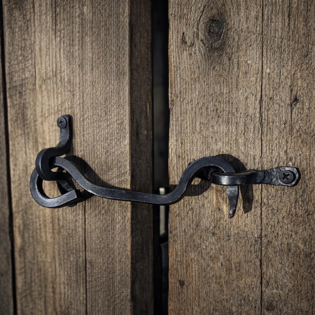Vintage Forged Iron Hook Latch, Rustic Farmhouse Door Catch, Antique ...