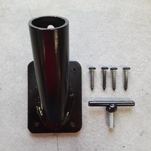 Heavy-Duty Powder Coated Steel Flag Pole Wall Mount Bracket