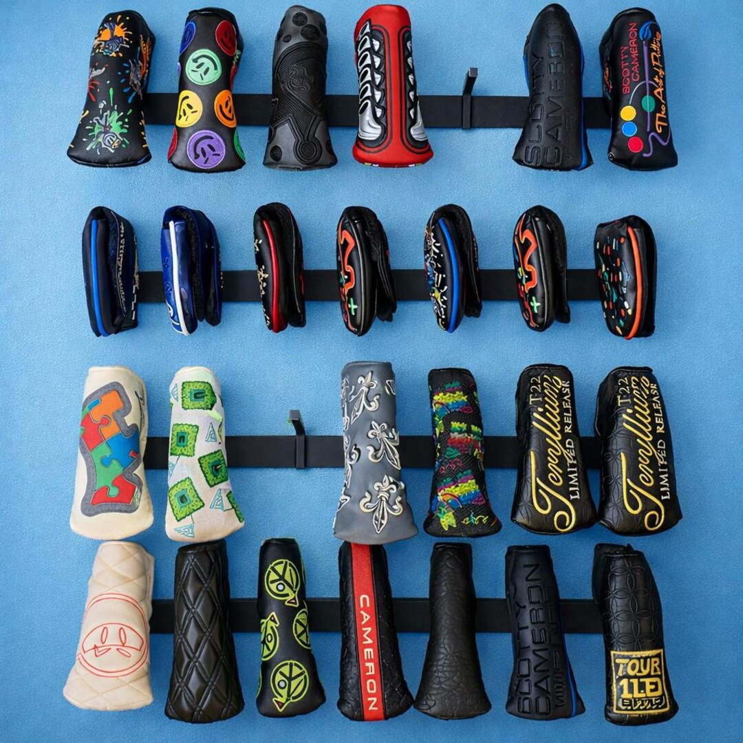 Headcover Rack Metal Golf Headcover Rack | Wall Mount Putter Display, Matte Black - Etsy