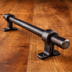 Hand Forged Iron Door Handle, Rustic Barn Pull, Heavy Duty Farmhouse Sliding Hardware