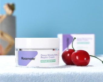 Crème visage réparatrice Rosenote Barrier Repair avec squalane et beurre de karité - Hydratation intense pour peaux sensibles à tendance rougeurs