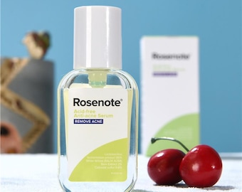 Sérum Rosenote para el alivio del acné. Fórmula sin ácidos. Atenúa las marcas del acné. Controla la grasa. Calma para pieles sensibles. 30 ml.