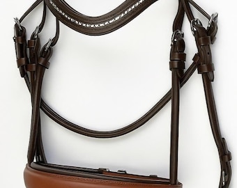Leather Horse Bridle with Padded Breastplate | Handmade English Bridle Set | Equestrian Tack