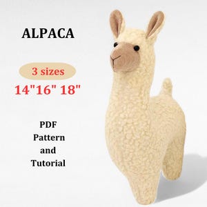 Alpaca Plush Toy Sewing Pattern: DIY Stuffed Llama (PDF Pattern