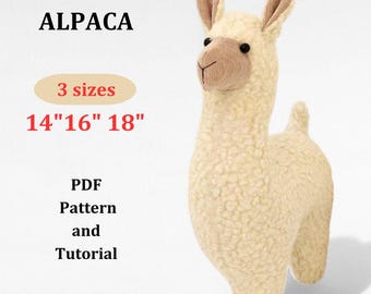 Alpaca Plush Toy Sewing Pattern: DIY Stuffed Llama (PDF Pattern
