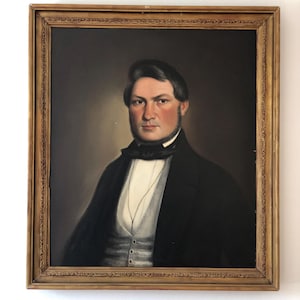 19th century Antique Oil Portrait Painting of a Prominent German Gentleman