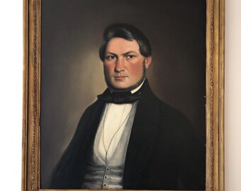 アンティーク 大型 英国 油絵 肖像画 19世紀 貴族 紳士 サイン入り