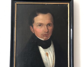 アンティーク 大型 英国 油絵 肖像画 19世紀 貴族 紳士 サイン入り