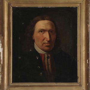 Antique 19th century Portrait Oil Painting of a Danish Gentleman by Hans Hansen