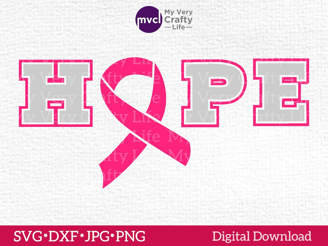 Hope Awareness Ribbon SVG: Cancer Ribbon Cut File (digital Download) - Etsy