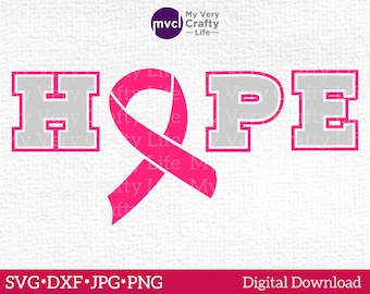 Hope Awareness Ribbon SVG | Cancer Ribbon Cut File | Hope File | Digital Download | svg | dxf | jpg | png