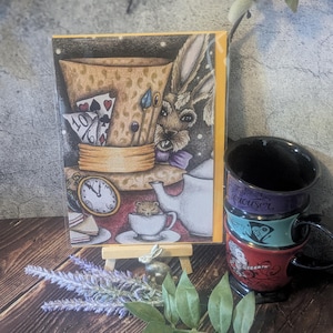 Time for Tea ? Alice in Wonderland inspired Blank Greetings Card