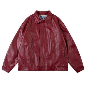 Men&#39;s Burgundy Leather Jacket | Classic Zip-Up Bomber Style | Vintage Look | Real Leather Outerwear | Fall & Winter Fashion