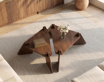 Juego de 2 mesas de centro modernas: Mesas minimalistas para salón (60 x 80 cm)