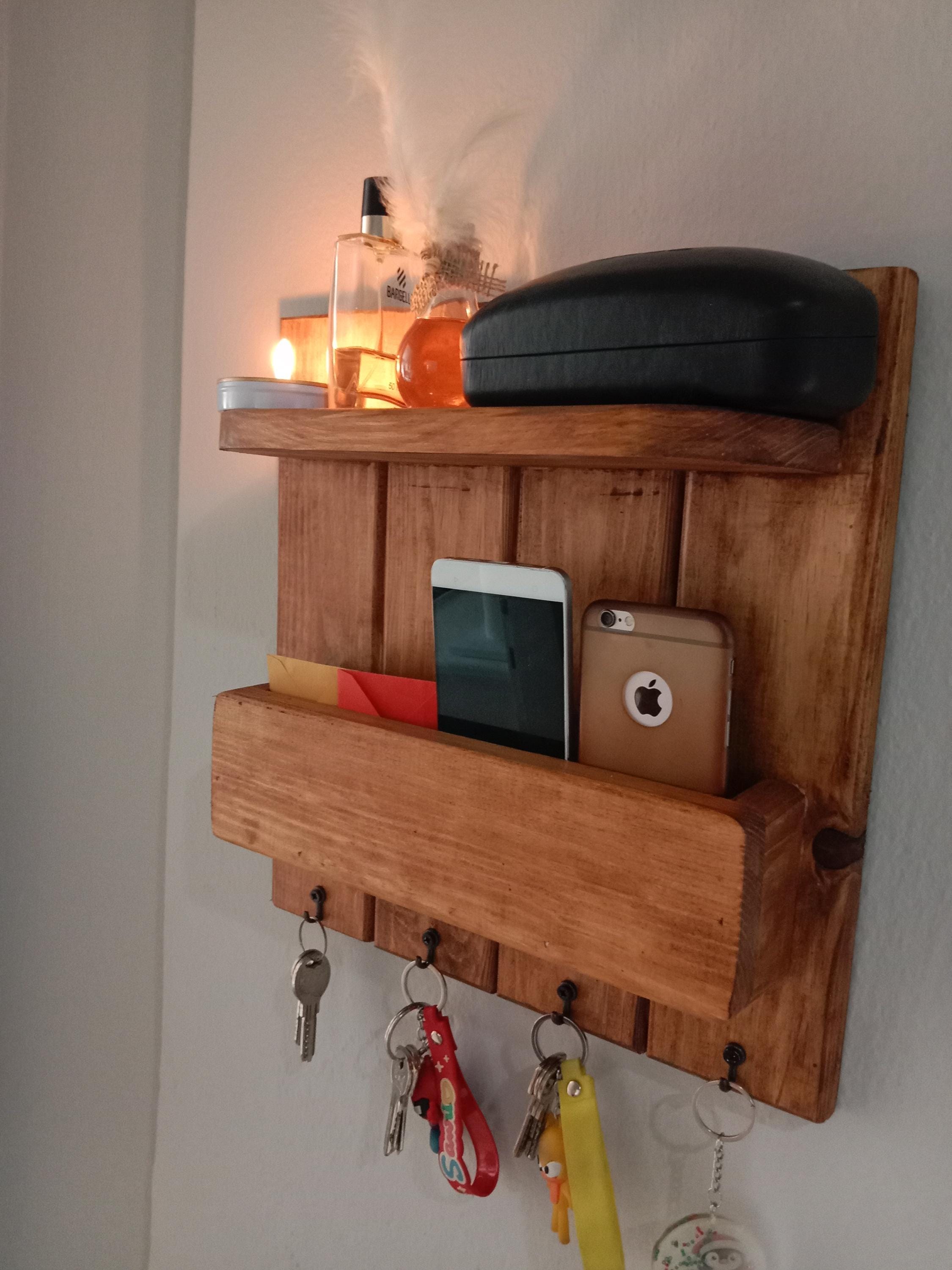 Perfk Wandregal Schlüsselhalter Rustikal - Organizer Für Flur & Eingang