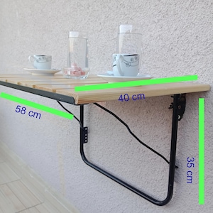 Foldable Wall Mounted Desk – Space Saving Wooden Folding Table for Small Spaces, Entryway, Kitchen, Office, garden – Minimalist Wall Table