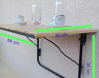 Foldable Balcony Table | Wall Mounted Wooden Desk, Space Saving