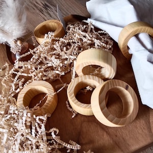 Wooden Napkin Ring,Round Wooden Napkin Rings,Wooden Natural Napkin Holder,Set of 6 Wood Napkin Rings, English Walnut Wood,Home & Kitchen,