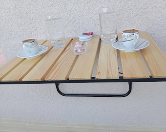 Mesa de balcón plegable/Escritorio de madera de pared, ahorra espacio