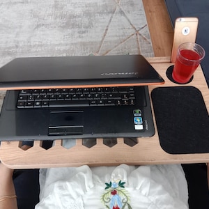 Foldable Wooden Laptop Bed Desk with Mouse Pad