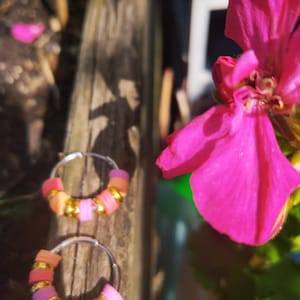 Sparkling Sorbet Hoop Earrings – Handmade colorful heishi earrings