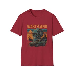 Wasteland Skull Car T-Shirt-Post Apocalyptic Retro Dystopian Graphic Tee-Mad Max Inspired Unisex Shirt