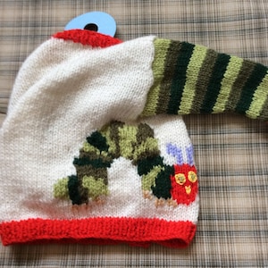 PDF Instant Download Knitting Pattern Hungry Caterpillar Cardigan, Shoes and Hat Set