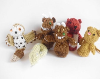 PDF GRUFFALO finger puppets knitting pattern