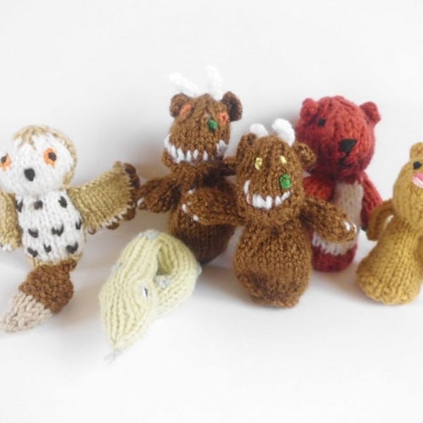 PDF GRUFFALO finger puppets knitting pattern