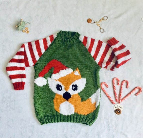 PDF Modele de pull de Noel en renard pour 2 a 11 ans poitrine de 22 a 30 pouces Etsy Canada