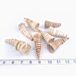 Natural Cane Curly Cones - Bird Toy Parts - 10 Pack