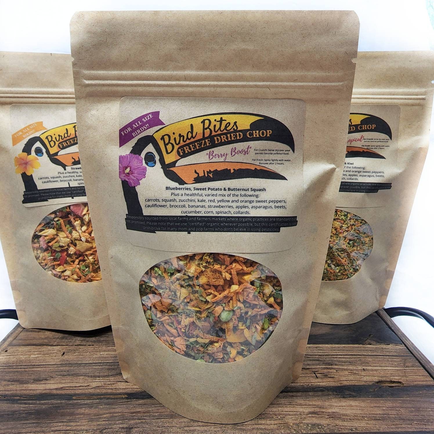 Bird Bites Freeze Dried Chop - Daily Fruits & Veggies, 5 Flavors to Choose From