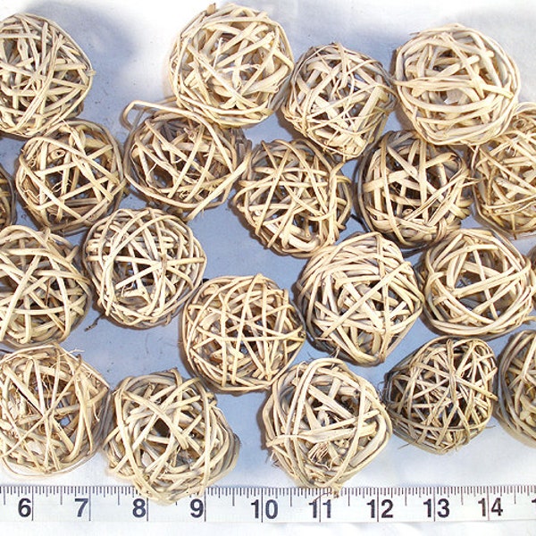 100 Bulk Qty - 2" Natural Vine/Wicker/Twig Balls - Crafting - Chinchillas - Rabbits - Willow, Twig Balls for Birds & Parrots