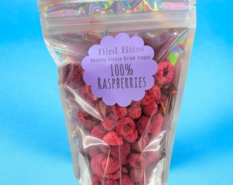 100% Raspberries - 1.5 Cups - Bird Bites Healthy Freeze Dried Treats