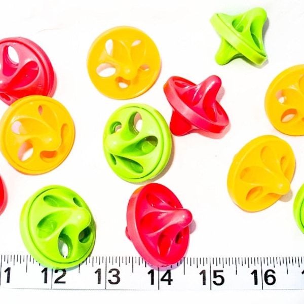 Neon Plastic Spinners/Tops - Talon Toys/Bird Toy Parts - 10 Qty