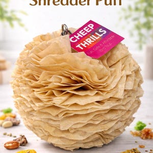 Foraging Shredder Puff Bird Toy – Natural Paper Shredding Toy for Parrots, Conures, Cockatiels, Parakeets – Safe Chew Toy