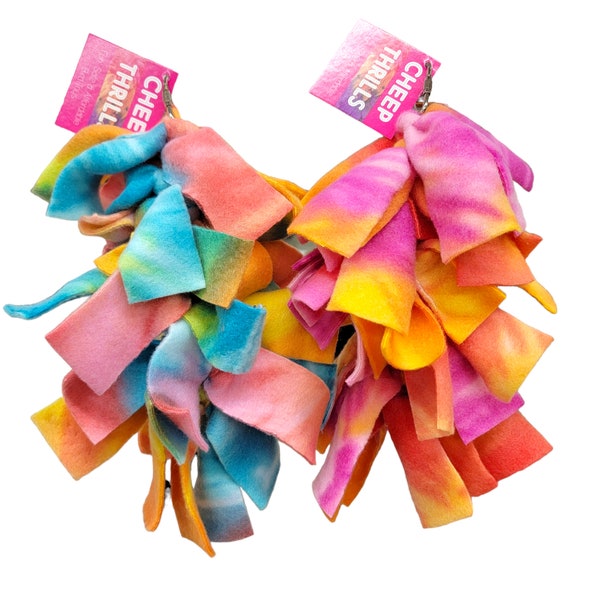 7" Fleece Bird Snuggle Buddy: Tie Dye Parrot Comfort Toy